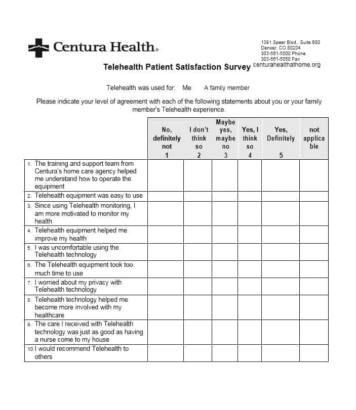 Patient Satisfaction Survey Template 28